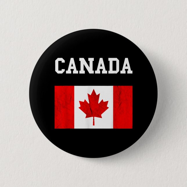 Bóton Redondo 5.08cm canadense Flag Maple Leaf Canadian Flag (Frente)