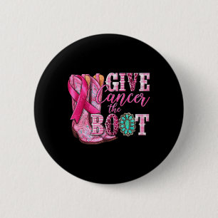Bóton Redondo 5.08cm Cancer A Fita Rosa Do Câncer Da Mama Da Boot Cowgi