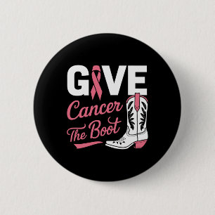 Bóton Redondo 5.08cm Cancer A Fita Rosa Do Câncer Da Mama Da Boot Cowgi