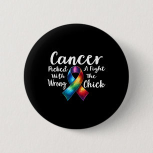 Bóton Redondo 5.08cm Cancer Da Mama Escolheu Uma Luta Com O Pintinho Er