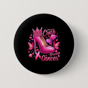 Bóton Redondo 5.08cm Cancer Da Mama Lida Como Uma Rainha Negra