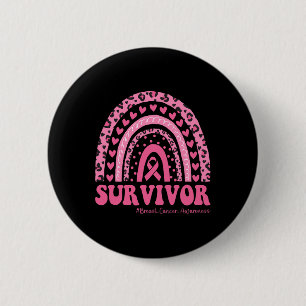 Bóton Redondo 5.08cm Cancer de Mama Consciência do Cancer Rosa Arco-Íri