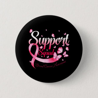 Bóton Redondo 5.08cm Cancer de Mama de Borboleta de Esquadrão de Suport