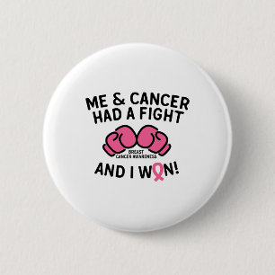 Bóton Redondo 5.08cm Cancer De Mama Eu Ganhei Apoio A Sobrevivência Do 