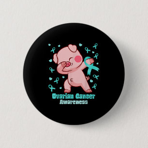 Bóton Redondo 5.08cm Câncer de ovário Engraçado Dabbing Pig Warrior
