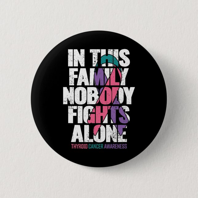 Bóton Redondo 5.08cm Câncer de tiróide da família de suporte ao cancer (Frente)