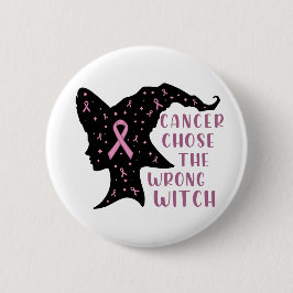 Bóton Redondo 5.08cm Cancer escolheu a bruxa errada