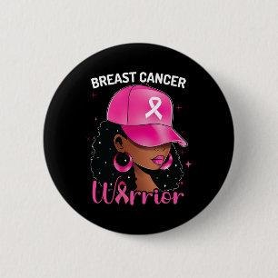 Bóton Redondo 5.08cm Cancer Guerreira Negra Cancer Mama Consciência