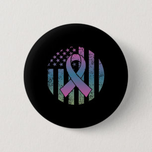 Bóton Redondo 5.08cm Cancer Metastático da Mama no Bolso de Bandeira Am
