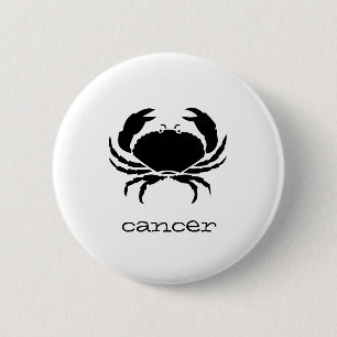 Bóton Redondo 5.08cm Cancer no preto