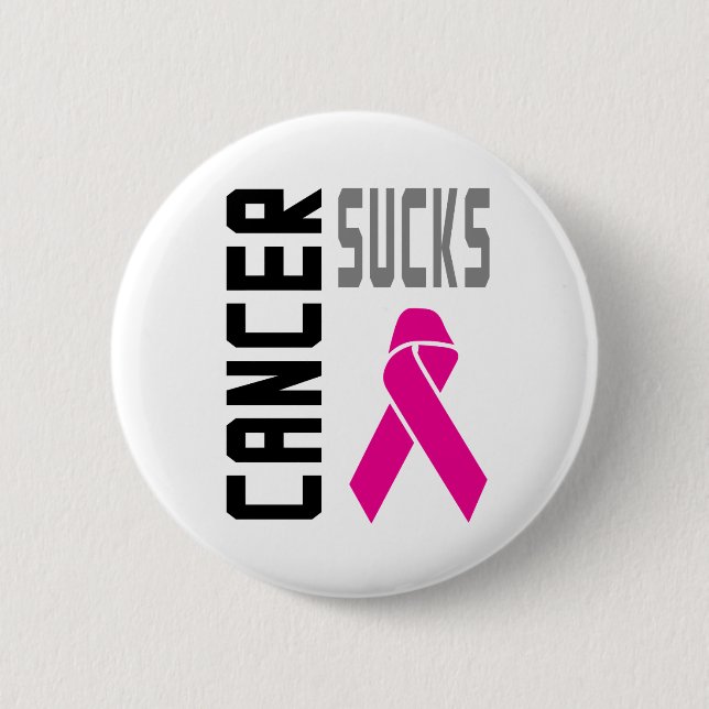Bóton Redondo 5.08cm Cancer Zazzle é cor-de-rosa (Frente)