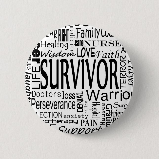 Bóton Redondo 5.08cm CancerWords (Frente)