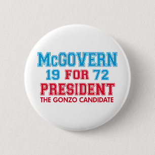 Bóton Redondo 5.08cm Candidato de McGovern Gonzo