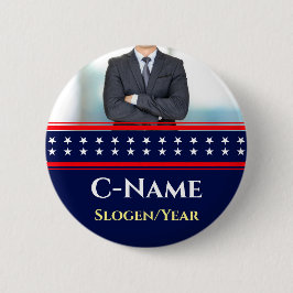 Bóton Redondo 5.08cm Candidato Nome Fotográfico Eleição Campanha Políti