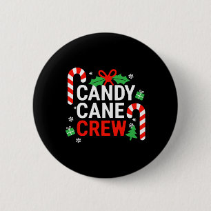 Bóton Redondo 5.08cm Candy Cane Crew Shirt Adultos Mulheres Crianças Ch