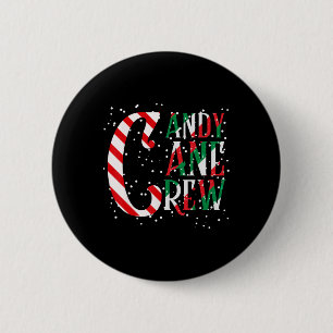 Bóton Redondo 5.08cm Candy Cane Crew Xmas Correspondendo à Família Cand