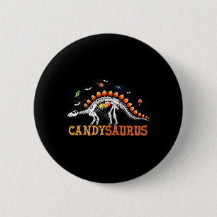 Bóton Redondo 5.08cm Candysaurus Candy Corn Dinossaur Skeleton Happy Ha