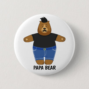 Bóton Redondo 5.08cm Caneca Especial Dia dos Pais Urso Papa Fofo