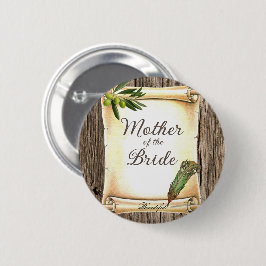 Bóton Redondo 5.08cm Caneta de rolagem e pena exclusiva Mãe da Noiva