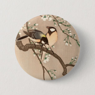 Bóton Redondo 5.08cm Cantarilho de Chickadebird asiático japonês
