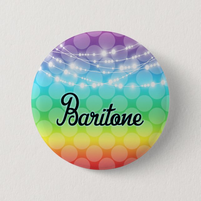 Bóton Redondo 5.08cm Cantor das Luzes LGBT do Arco-Íris Baritone (Frente)