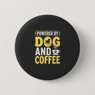 Bóton Redondo 5.08cm Cão Amante De Café Energizado Por Design