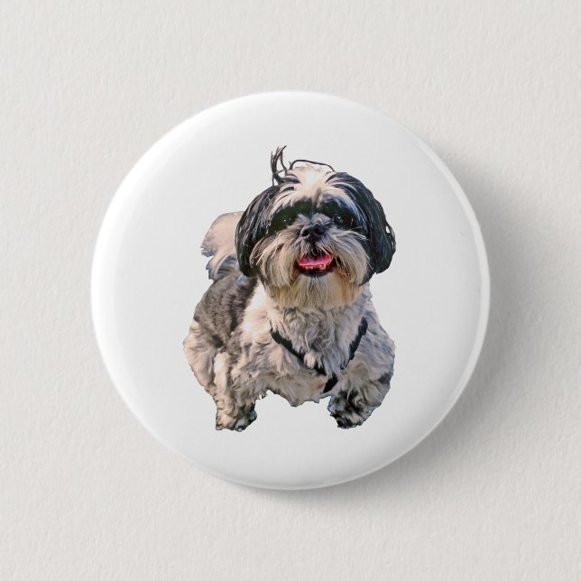 Bóton Redondo 5.08cm Cão de Shih Tzu (Frente)