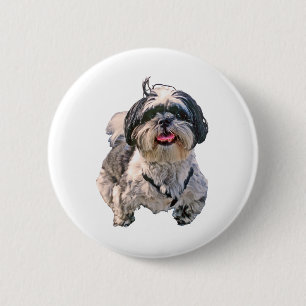 Bóton Redondo 5.08cm Cão de Shih Tzu