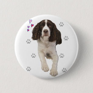 Bóton Redondo 5.08cm Cão do Spaniel de Springer inglês