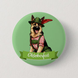 Bóton Redondo 5.08cm Cão Pastor Alemão do Oktoberfest