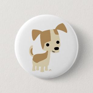 Bóton Redondo 5.08cm Cão pequeno inquisidor bonito dos desenhos
