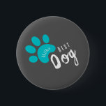 Bóton Redondo 5.08cm cãozinho personalizável Pet<br><div class="desc">para cão,  para gato,  escuro,  fúcsia,  cão feliz,  frase fofa para cães,  animais de estimação,  osso</div>