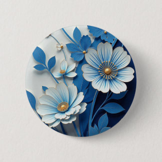 Bóton Redondo 5.08cm Capa de telefone de Porcelana Azul e Branco - Ch T