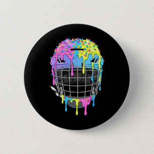 Bóton Redondo 5.08cm Capacete de Hóquei Sorvete Drip Para Menino Jogado