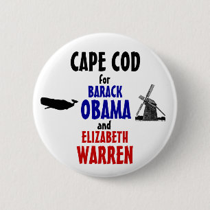 Bóton Redondo 5.08cm CAPE COD para Obama e Warren 2012