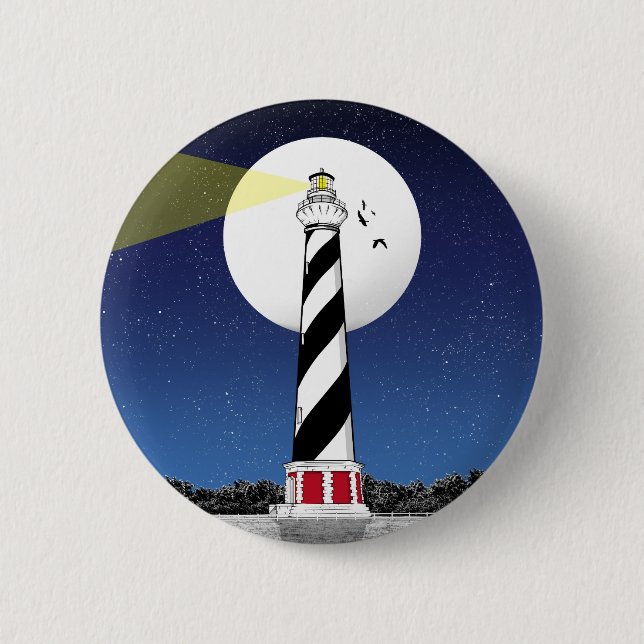 Bóton Redondo 5.08cm Cape Hatteras Lighthouse Carolina do Norte (Frente)