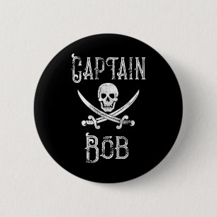Bóton Redondo 5.08cm Capitão Bob - Cruzeiro Pirata Personalizado Vintag