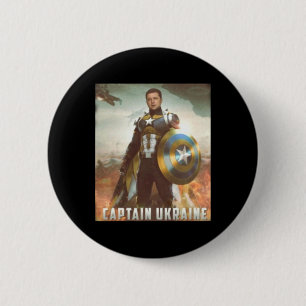 Bóton Redondo 5.08cm Capitão Ucrânia Lutar Rezar Pela Ucrânia Eu Estou 
