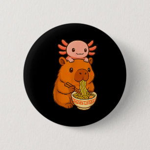 Bóton Redondo 5.08cm Capivara Anime Ramen Axolote Gráfico Divertido Kaw
