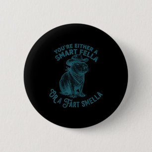 Bóton Redondo 5.08cm Capivara Cara Inteligente Fart Smella Engraçado Co