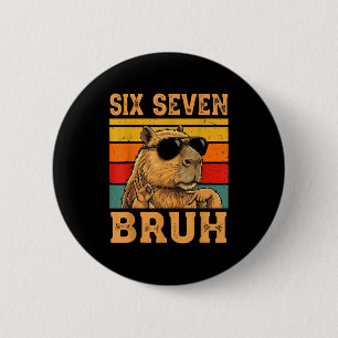 Bóton Redondo 5.08cm Capivara Engraçada 67 Meme Seis Sete Bruh Garotos