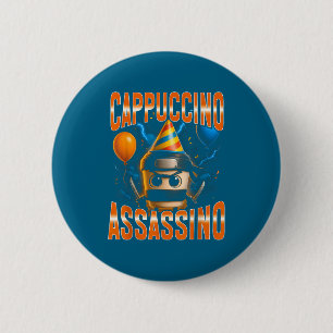 Bóton Redondo 5.08cm Cappuccino Ino de Aniversário Cerebral Surreal Ita