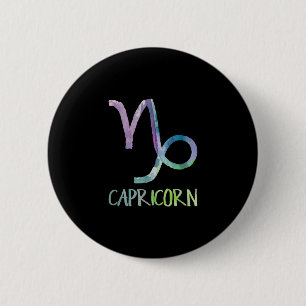 Bóton Redondo 5.08cm Capricórnio Zodíaco Símbolo Astrologia Marinha