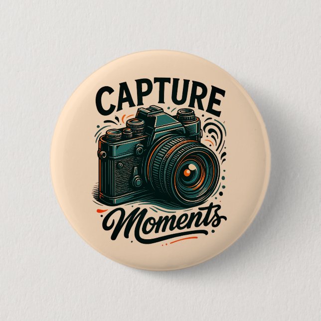 Bóton Redondo 5.08cm Capture Moments Camera Art Button (Frente)
