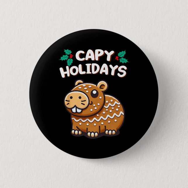 Bóton Redondo 5.08cm Capy Holidays Natal Baking Gingercake Cookie (Frente)