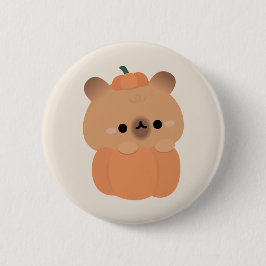 Bóton Redondo 5.08cm Capybara Halloween
