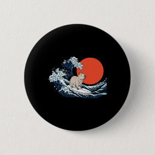 Bóton Redondo 5.08cm Capyra Surfing Grande Onda Estética Japonesa Nasce