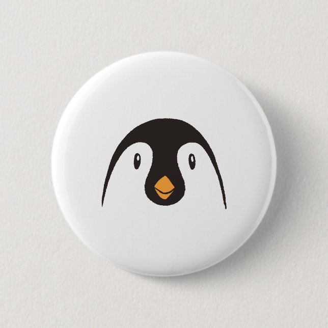 Bóton Redondo 5.08cm Cara de Pinguim Fofa (Frente)