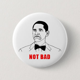 Bóton Redondo 5.08cm Cara nao má da raiva do meme de Obama cómica