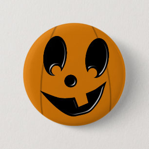 Bóton Redondo 5.08cm Cara parva da Jack-O-Lanterna com o um botão do